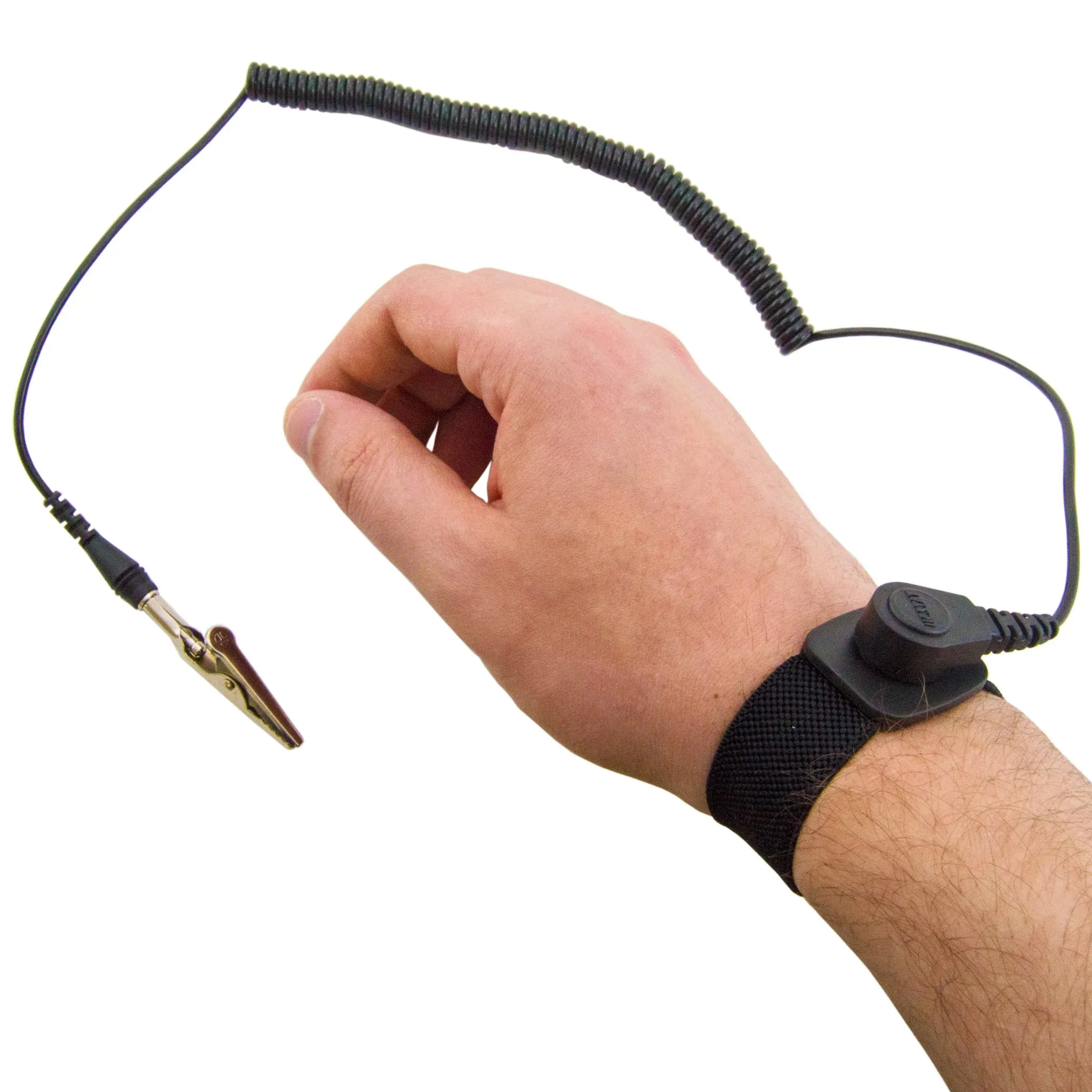 Anti-Static Wrist Strap - Medium Size - 6' Cord - ESD Grounding Band (Black)