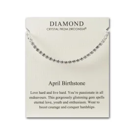 April Birthstone Friendship Bracelet with Diamond Zircondia® Crystals