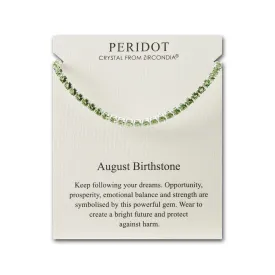 August Birthstone Friendship Bracelet with Peridot Zircondia® Crystals