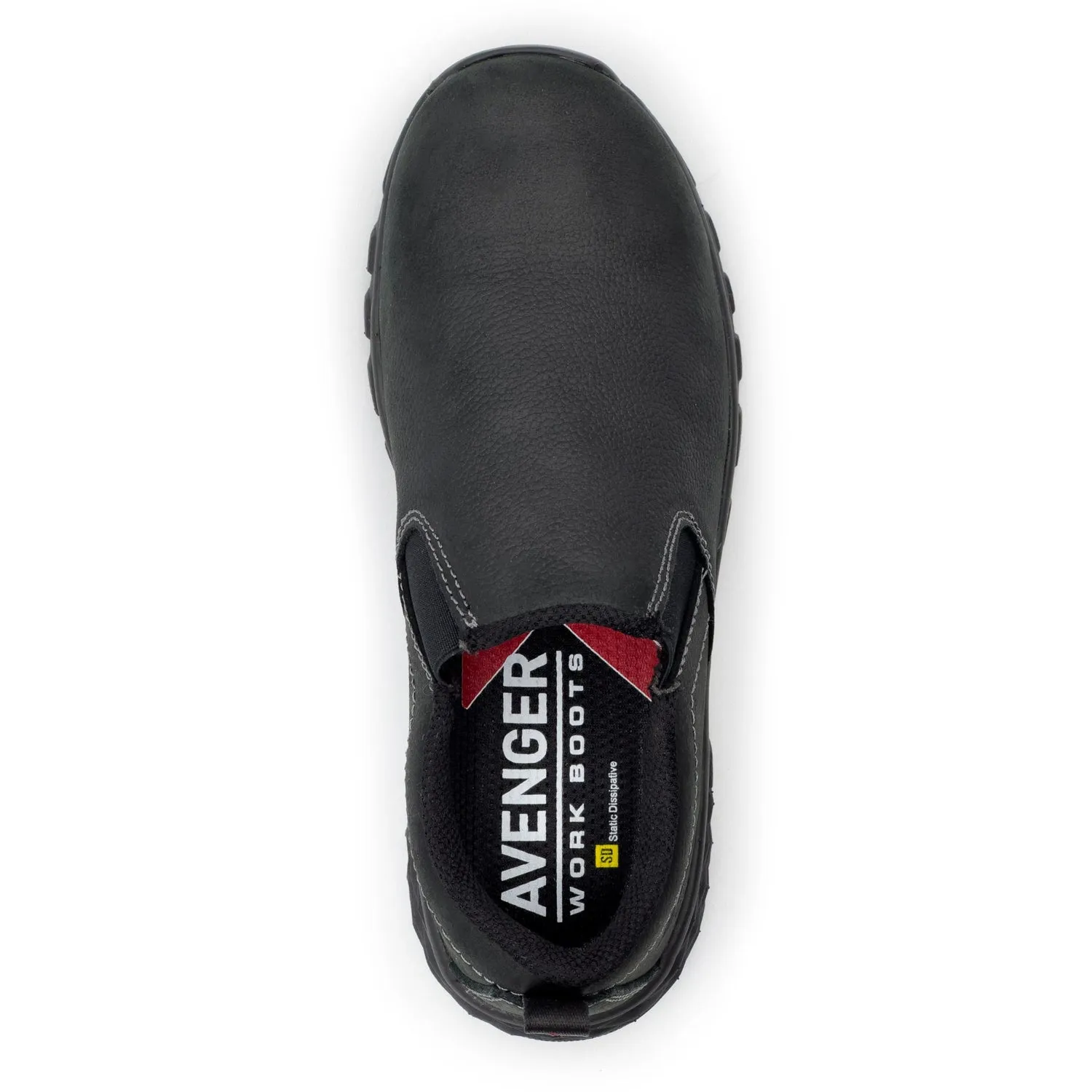 Avenger Womens Flight Black Leather CT SD10 Slip-On Shoes