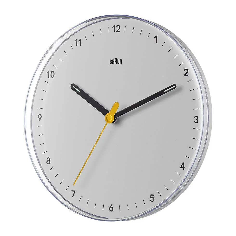 BC26 Braun analogue wall clock - white