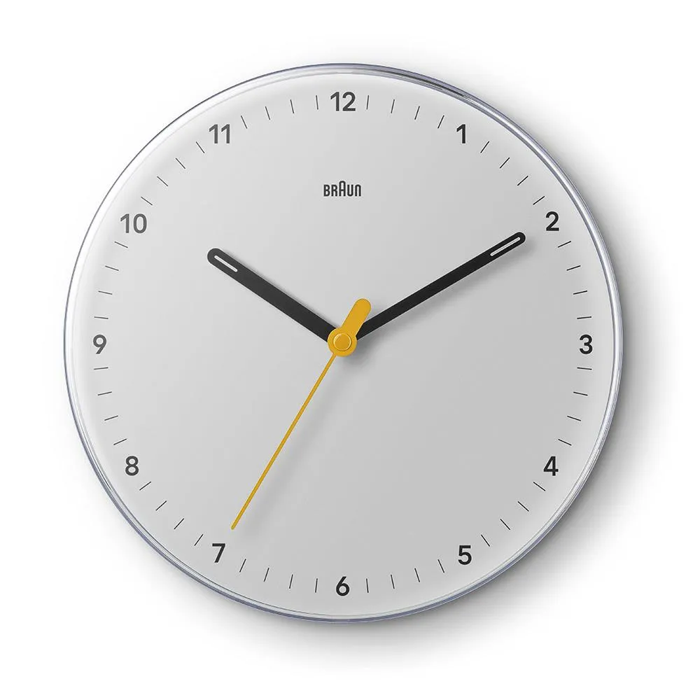 BC26 Braun analogue wall clock - white