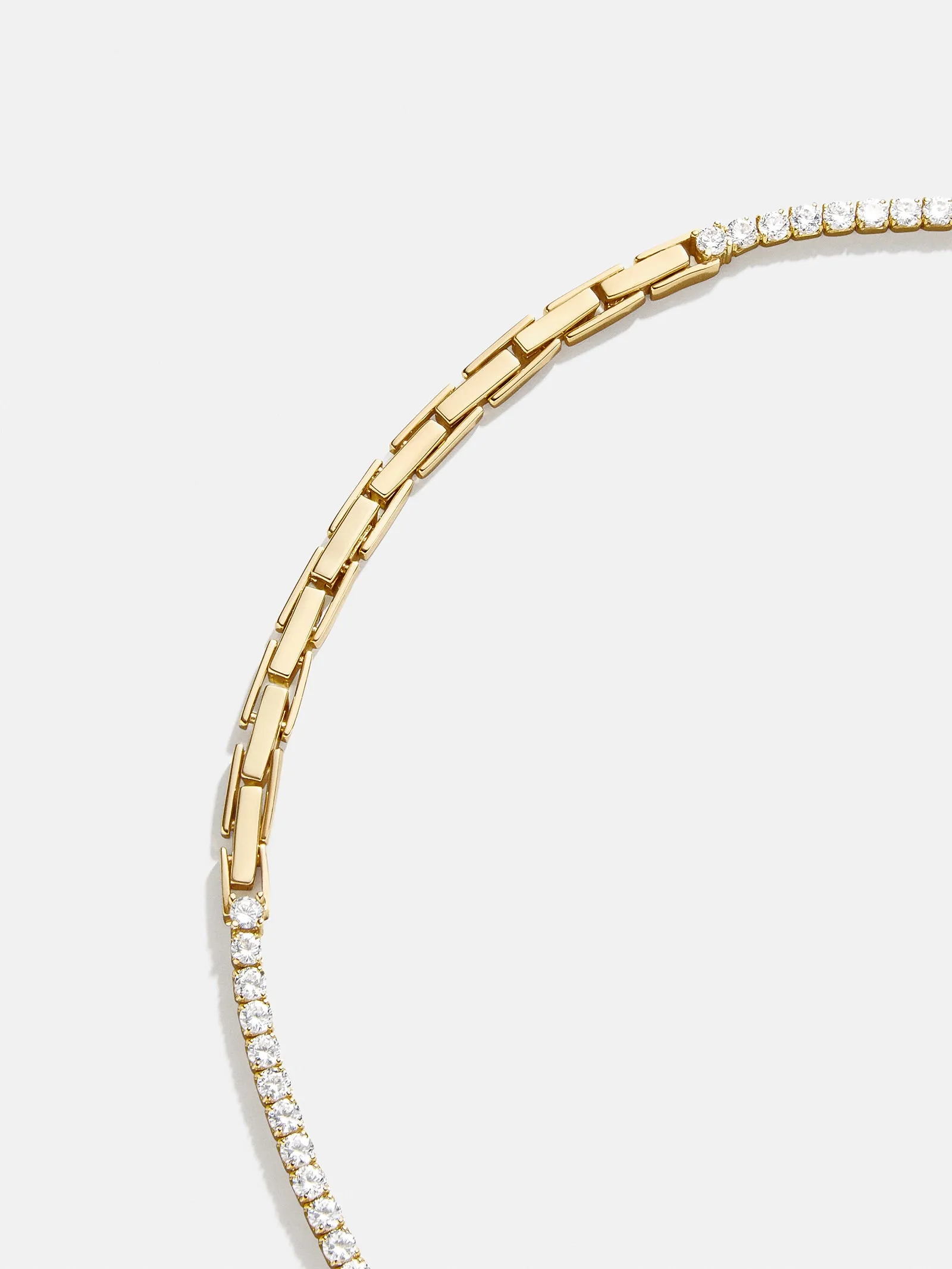 Bennett 18K Gold Adjustable Tennis Necklace - Gold/Pavé