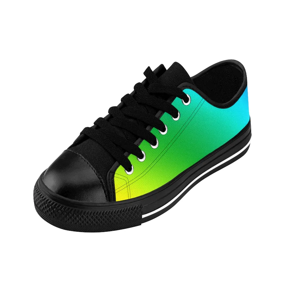 Best Rainbow Women's Sneakers, Gay Pride Colorful Best Ladies' Tennis Canvas Shoes Low Tops