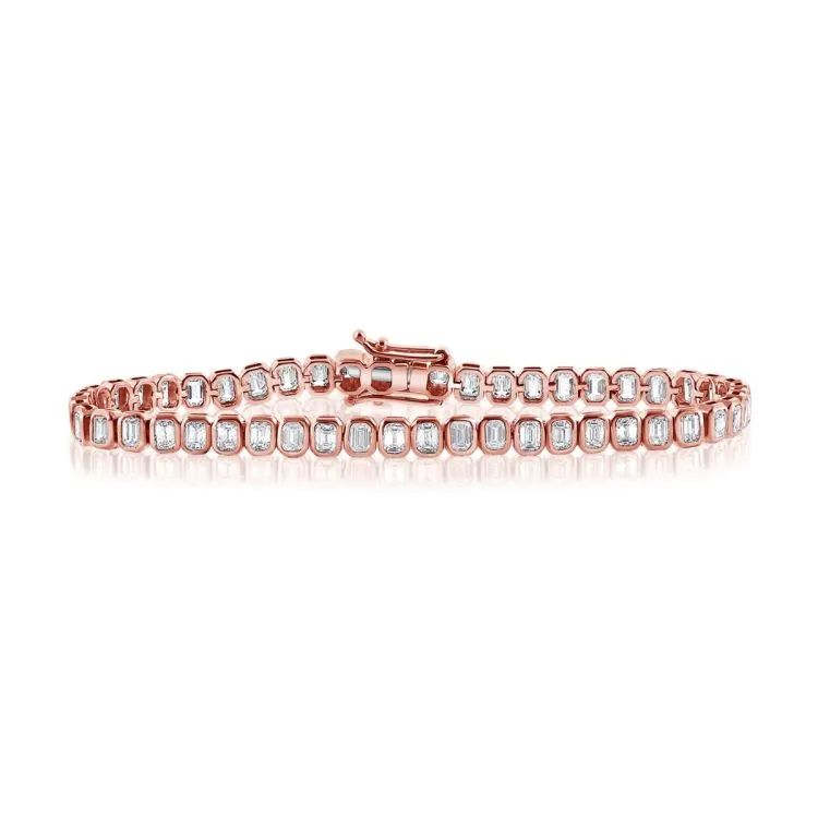 Bezel-Set Mixed Shapes Diamond Tennis Bracelet