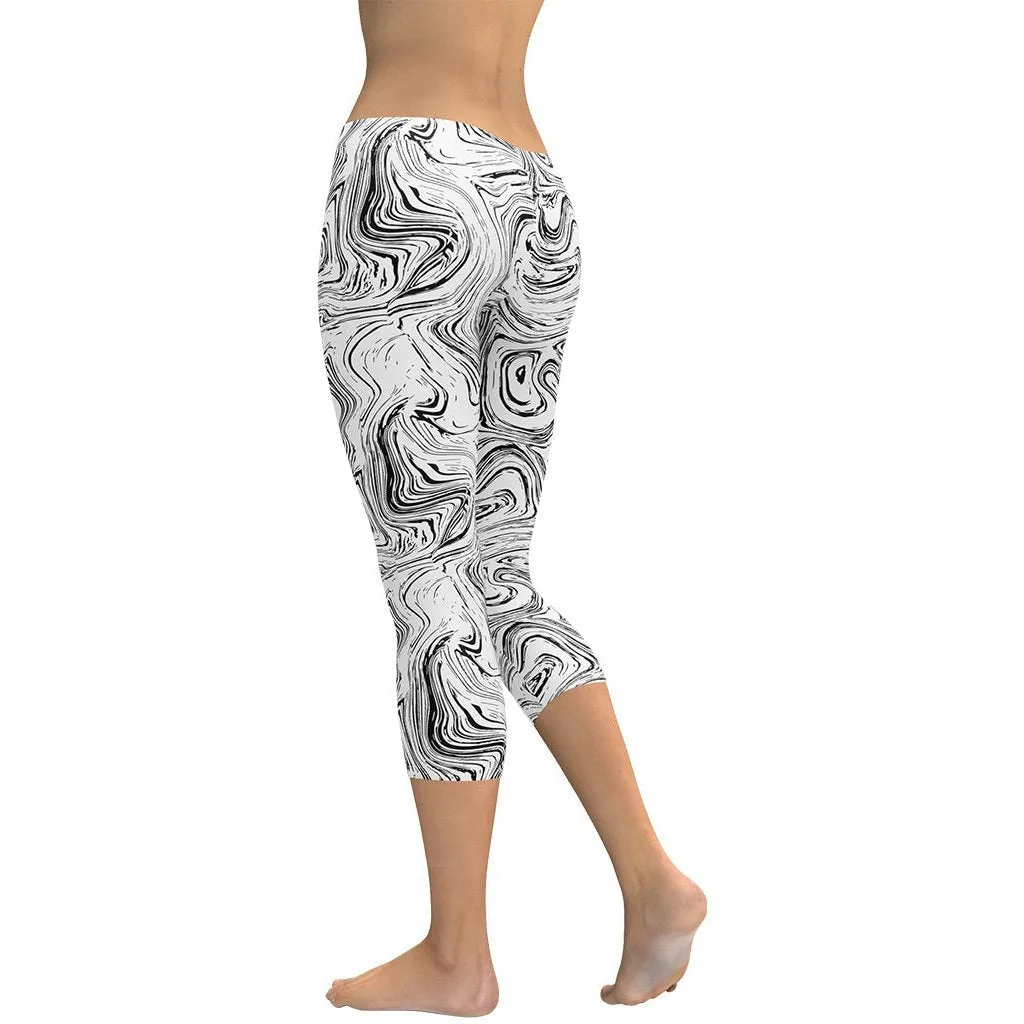 Black & White Marble Capris