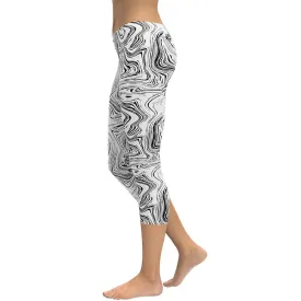 Black & White Marble Capris