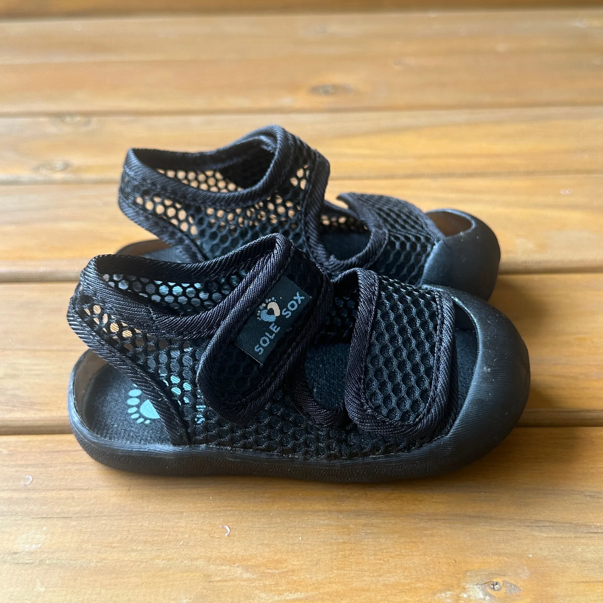 Black Mesh Sandals