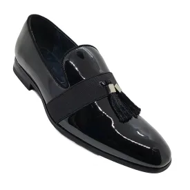 Black Patent Slip on Tuxedo Shoe