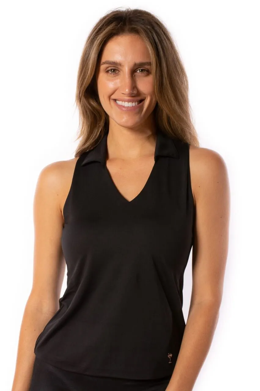 Black Sleeveless Lisa Sport Polo