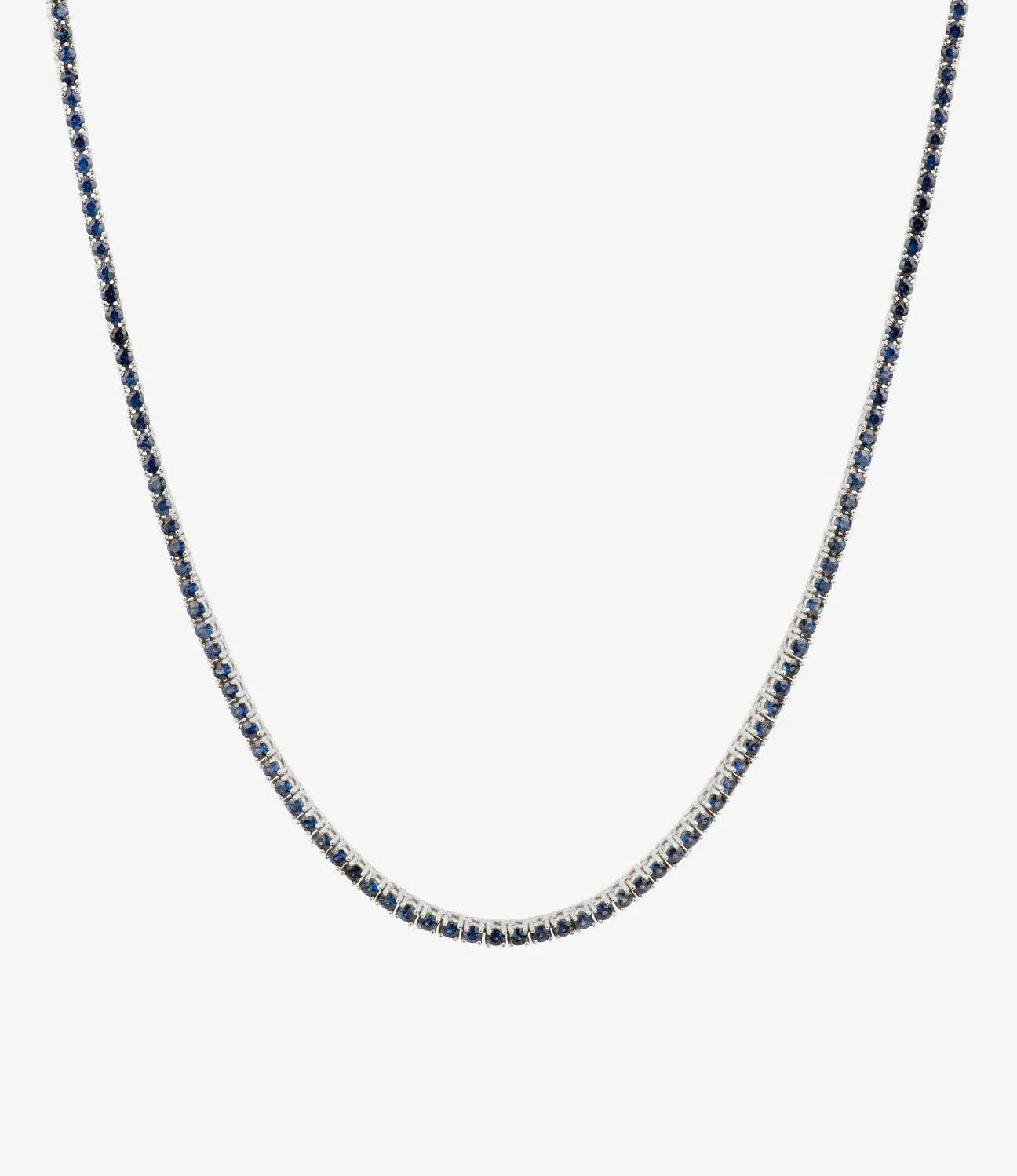 Blue Sapphire Tennis Necklace