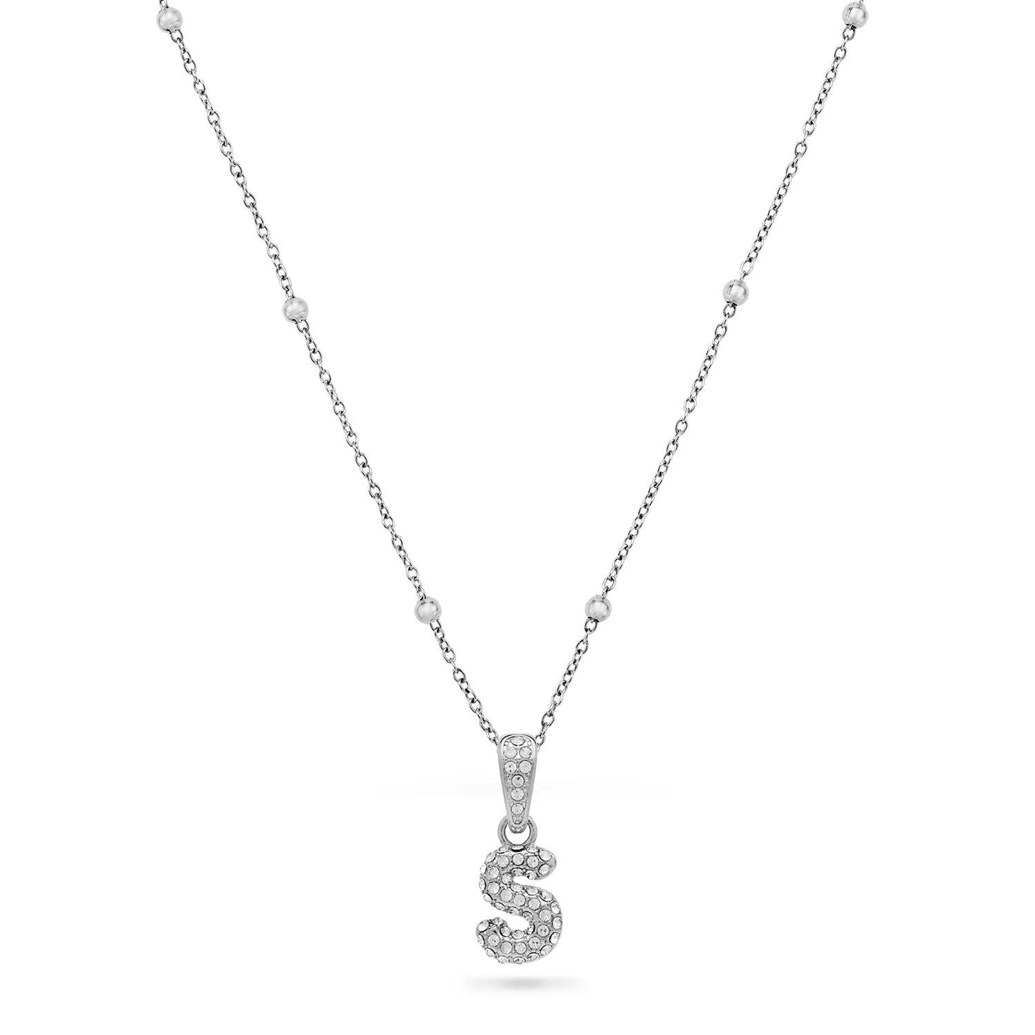 Bubble Initial Necklace (Silver)