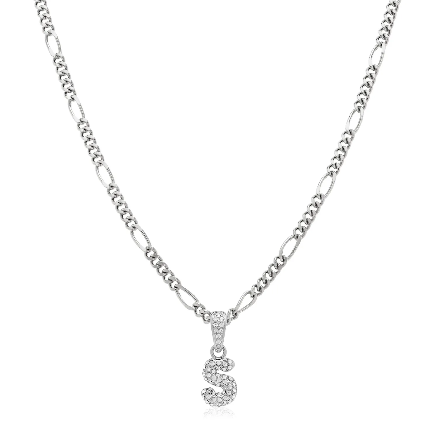 Bubble Initial Necklace (Silver)