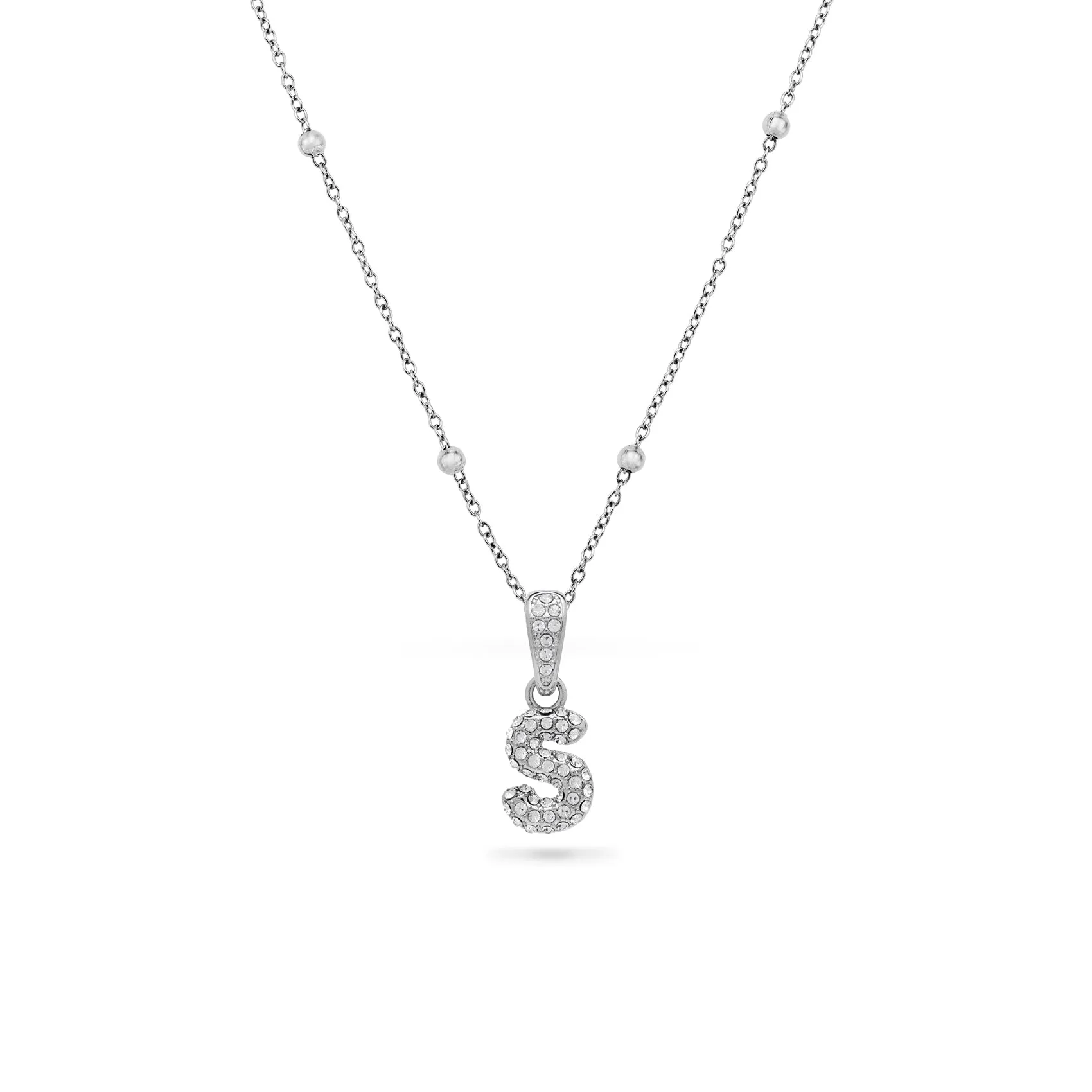 Bubble Initial Necklace (Silver)