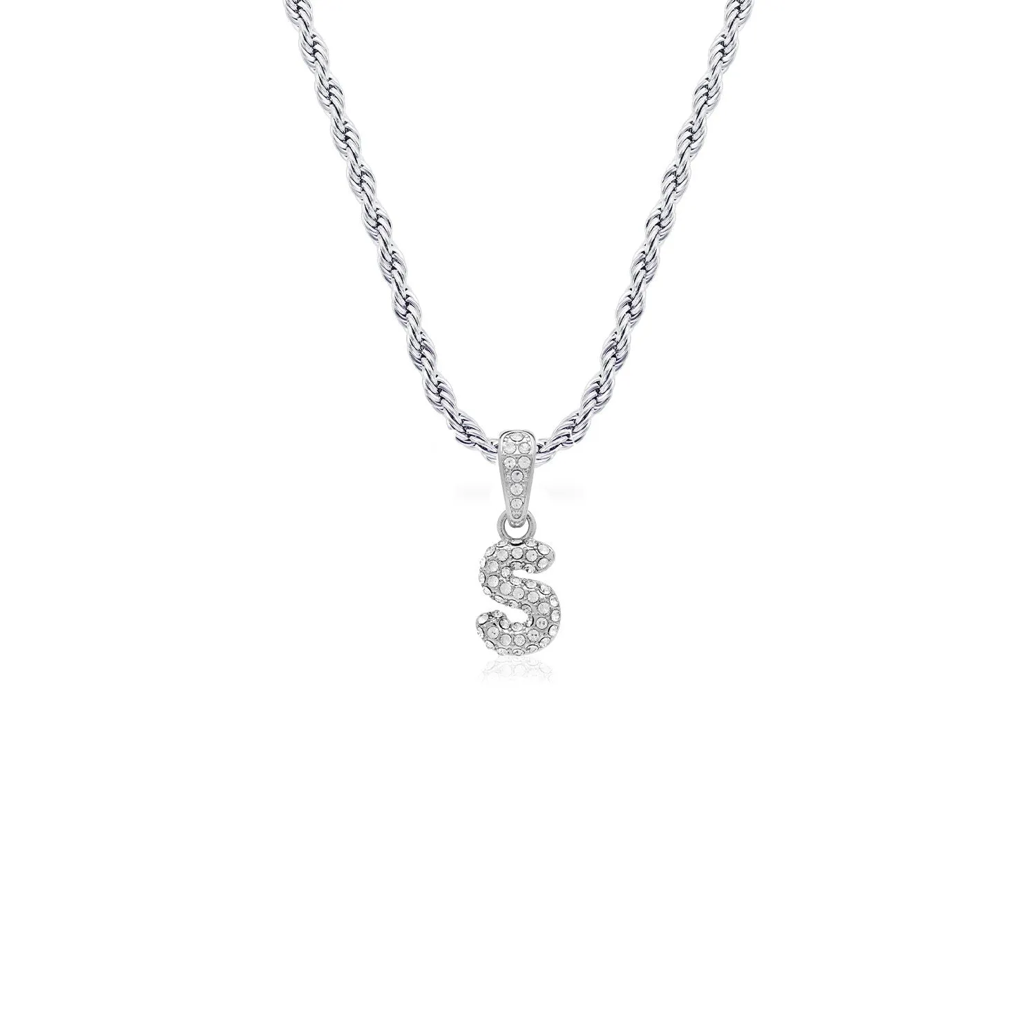 Bubble Initial Necklace (Silver)