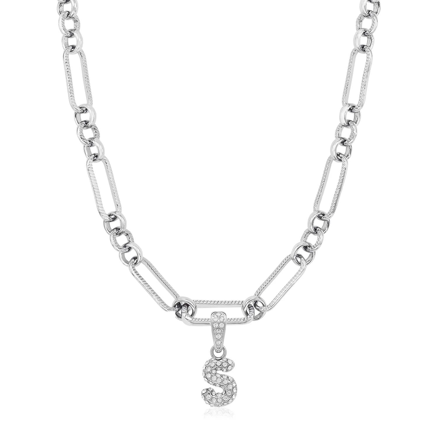 Bubble Initial Necklace (Silver)