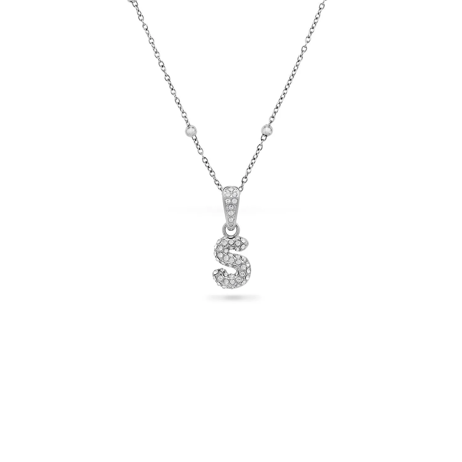 Bubble Initial Necklace (Silver)