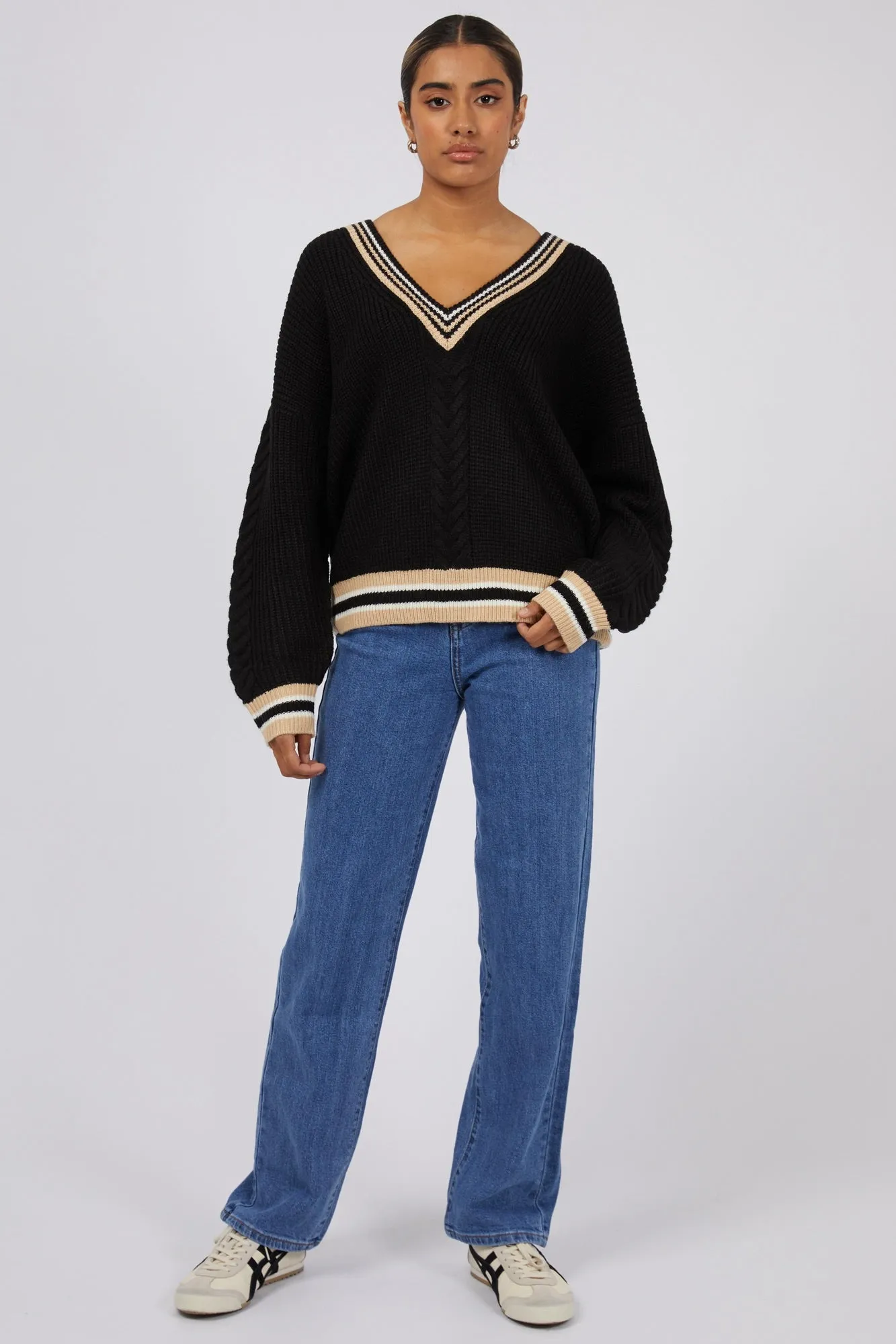 Burkley Black Oat Varsity Knit