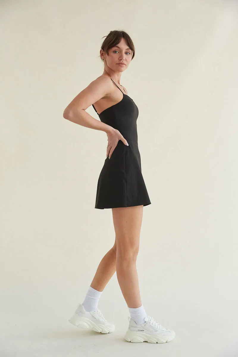 Carly Airbrush Tennis Dress in Black