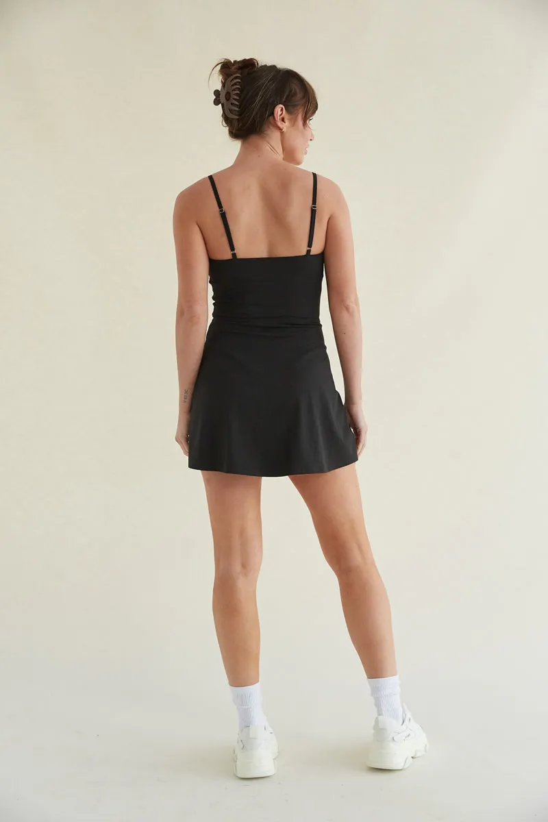 Carly Airbrush Tennis Dress in Black