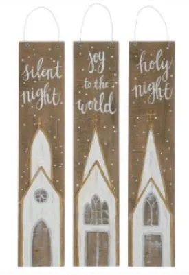 Church Wood Plank Ornament