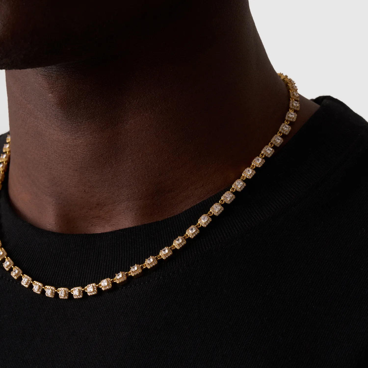 Cluster Stone Tennis Chain (Gold)