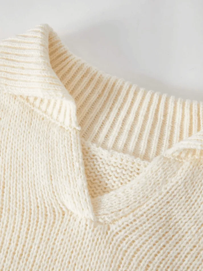 Cropped Fuzzy Knit Sweater