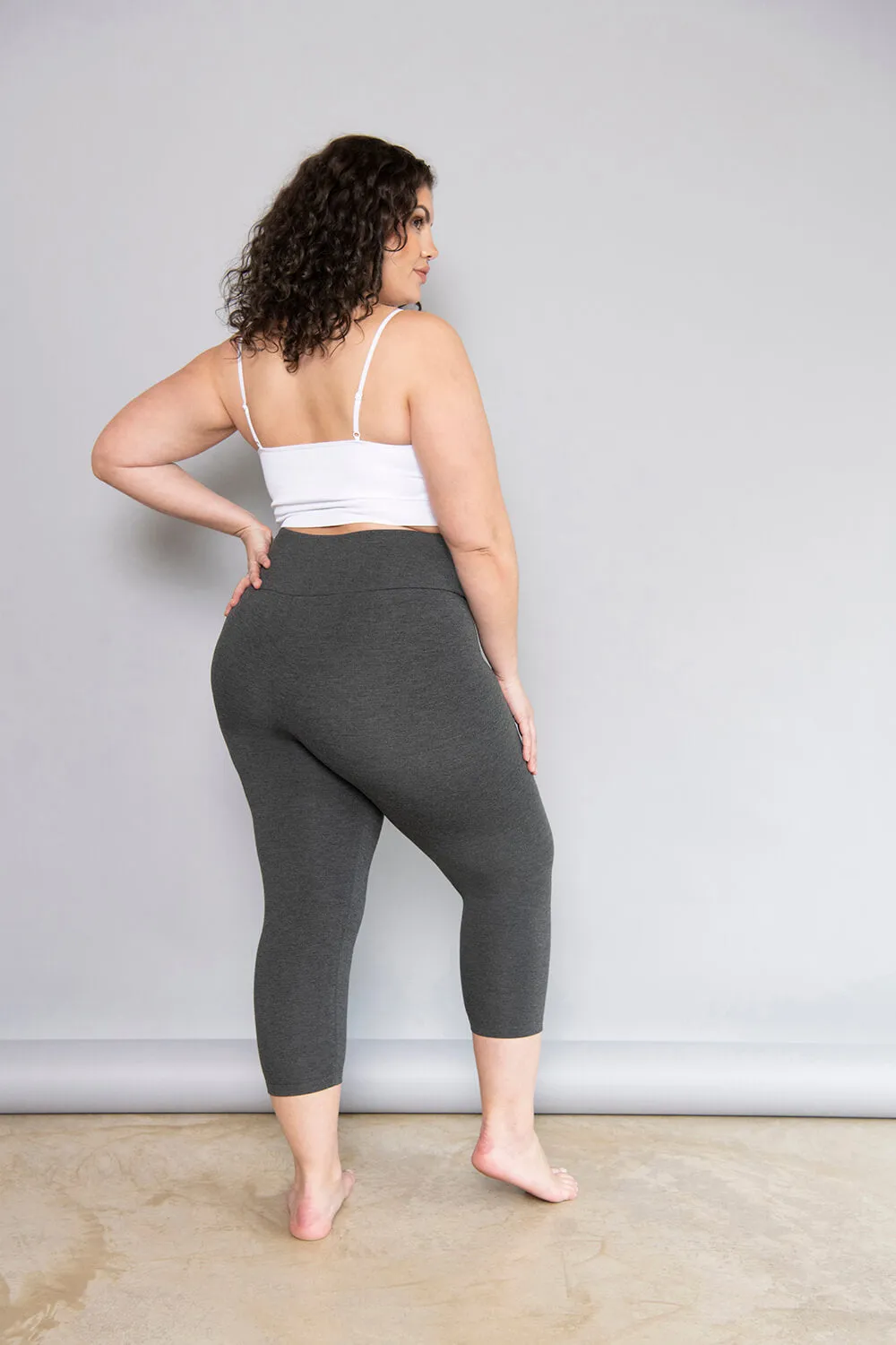 Cropped Lightweight Leggings - Dark Grey