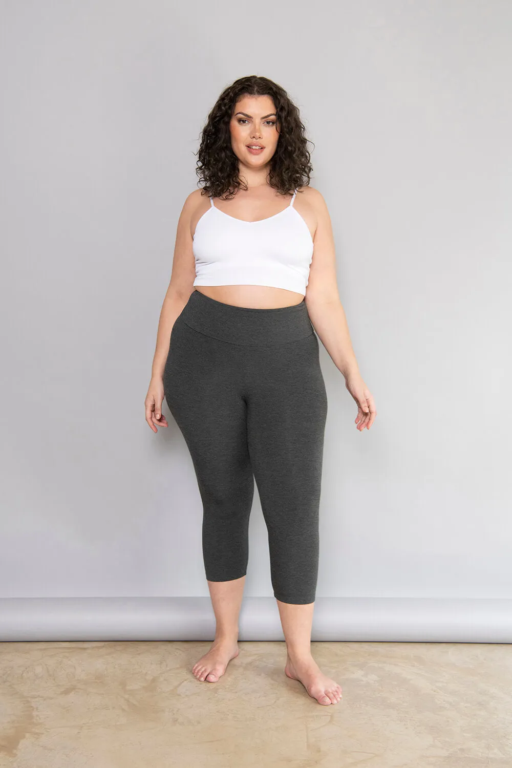 Cropped Lightweight Leggings - Dark Grey