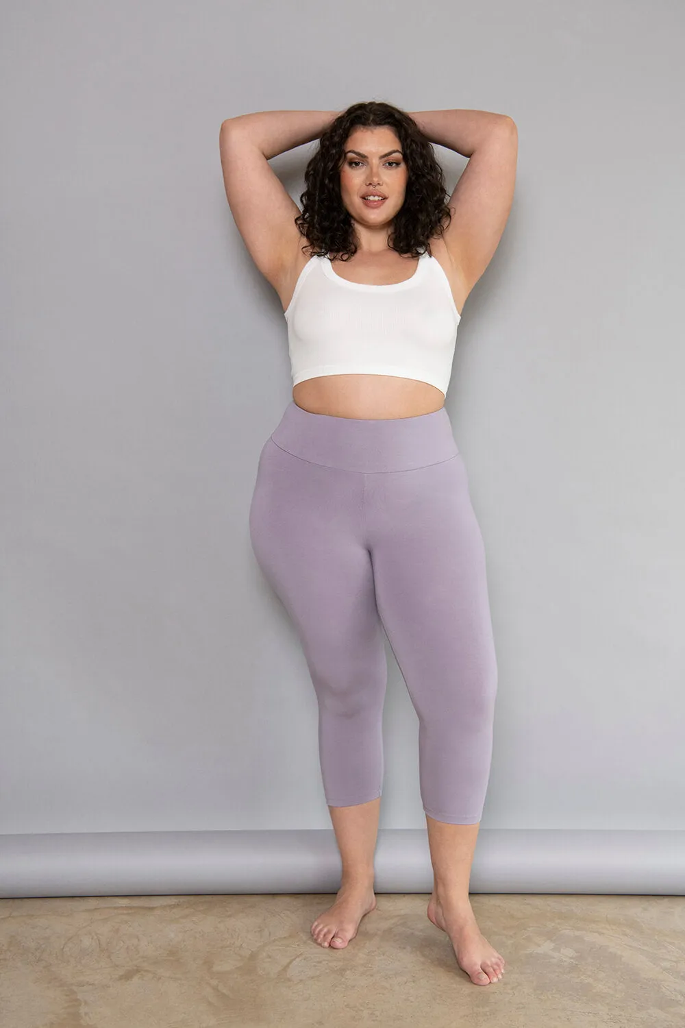 Cropped Lightweight Leggings - Mauve