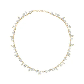 Crystal & Gold Tennis Necklace