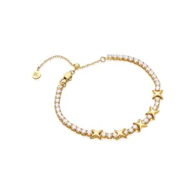 Crystal Fixed Charm Bracelet (Gold)