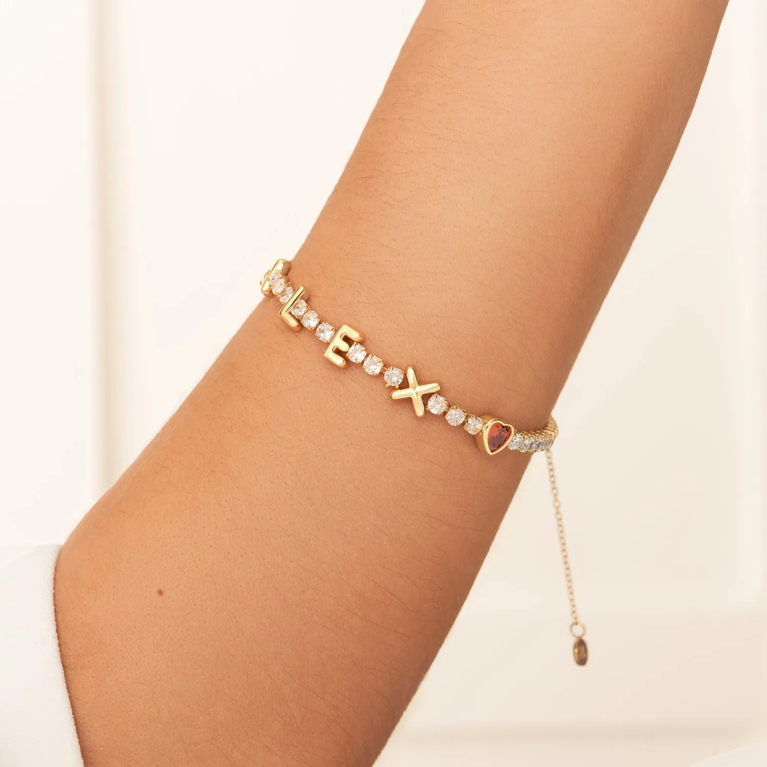 Crystal Fixed Charm Bracelet (Gold)