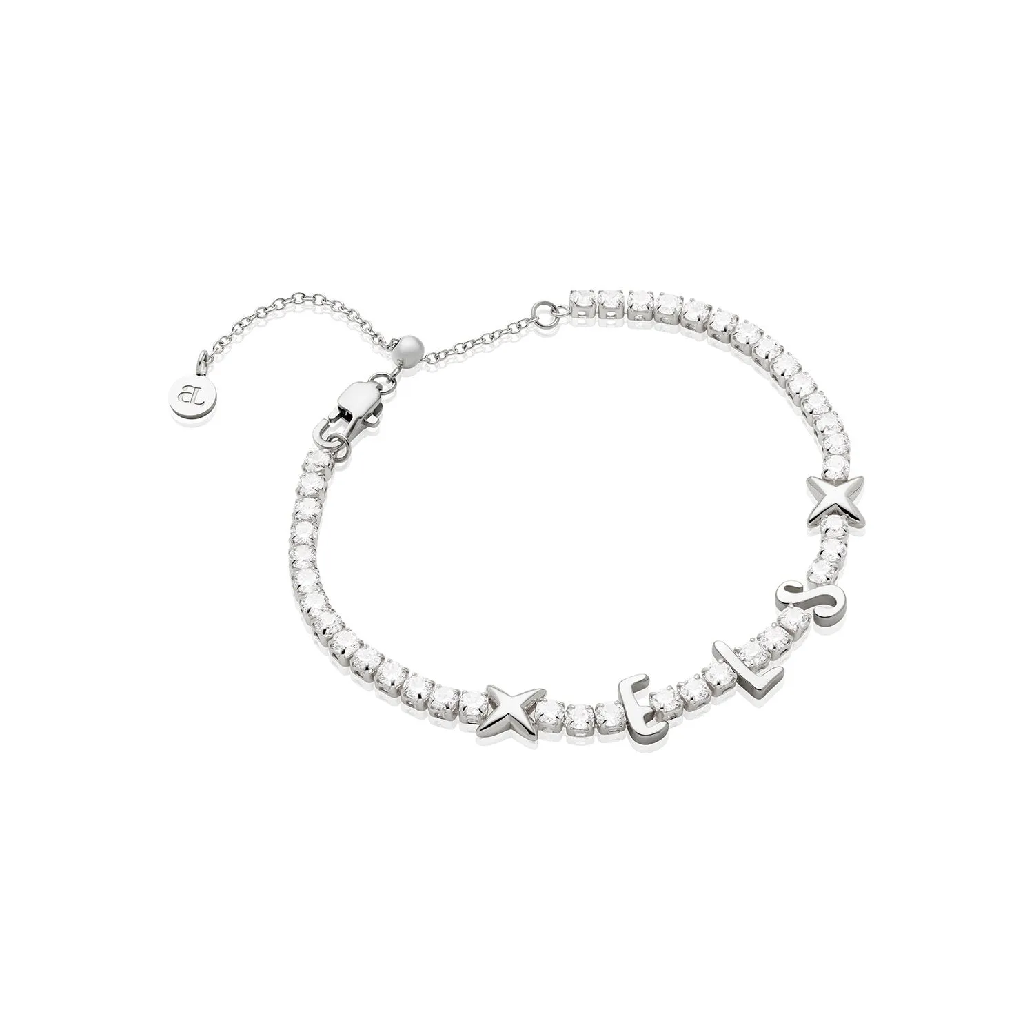 Crystal Fixed Charm Bracelet (Silver)