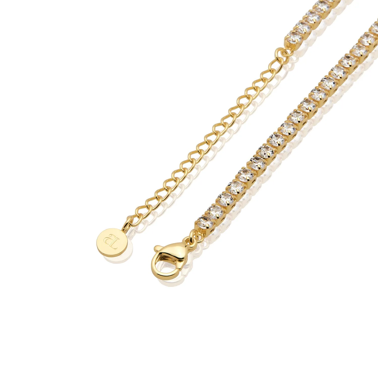 Crystal Fixed Charm Necklace (Gold)