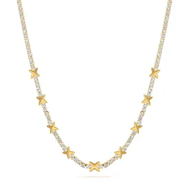 Crystal Fixed Charm Necklace (Gold)