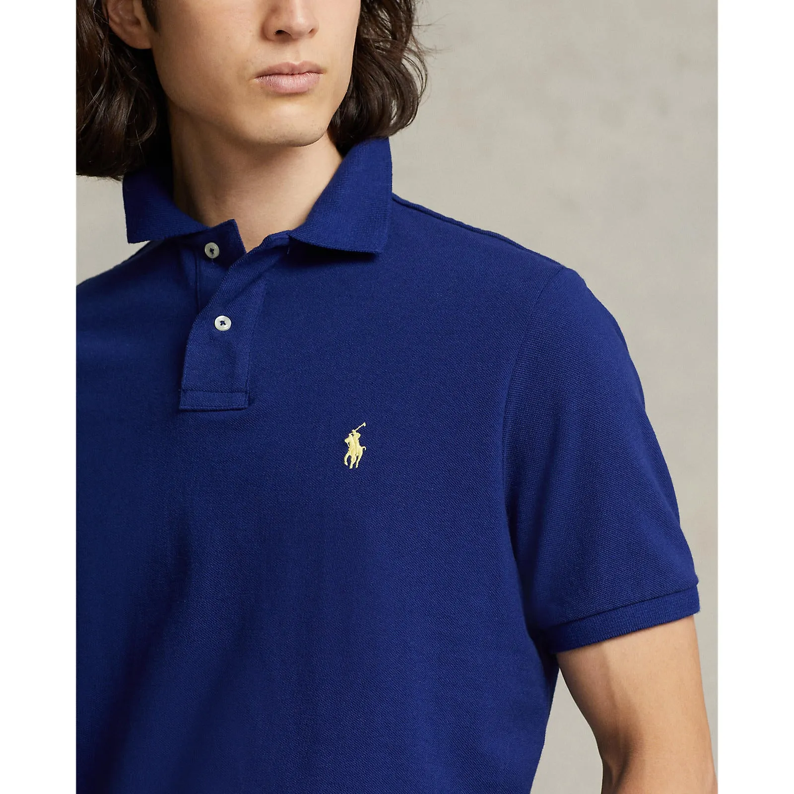 Custom Fit Mesh Polo - Blue