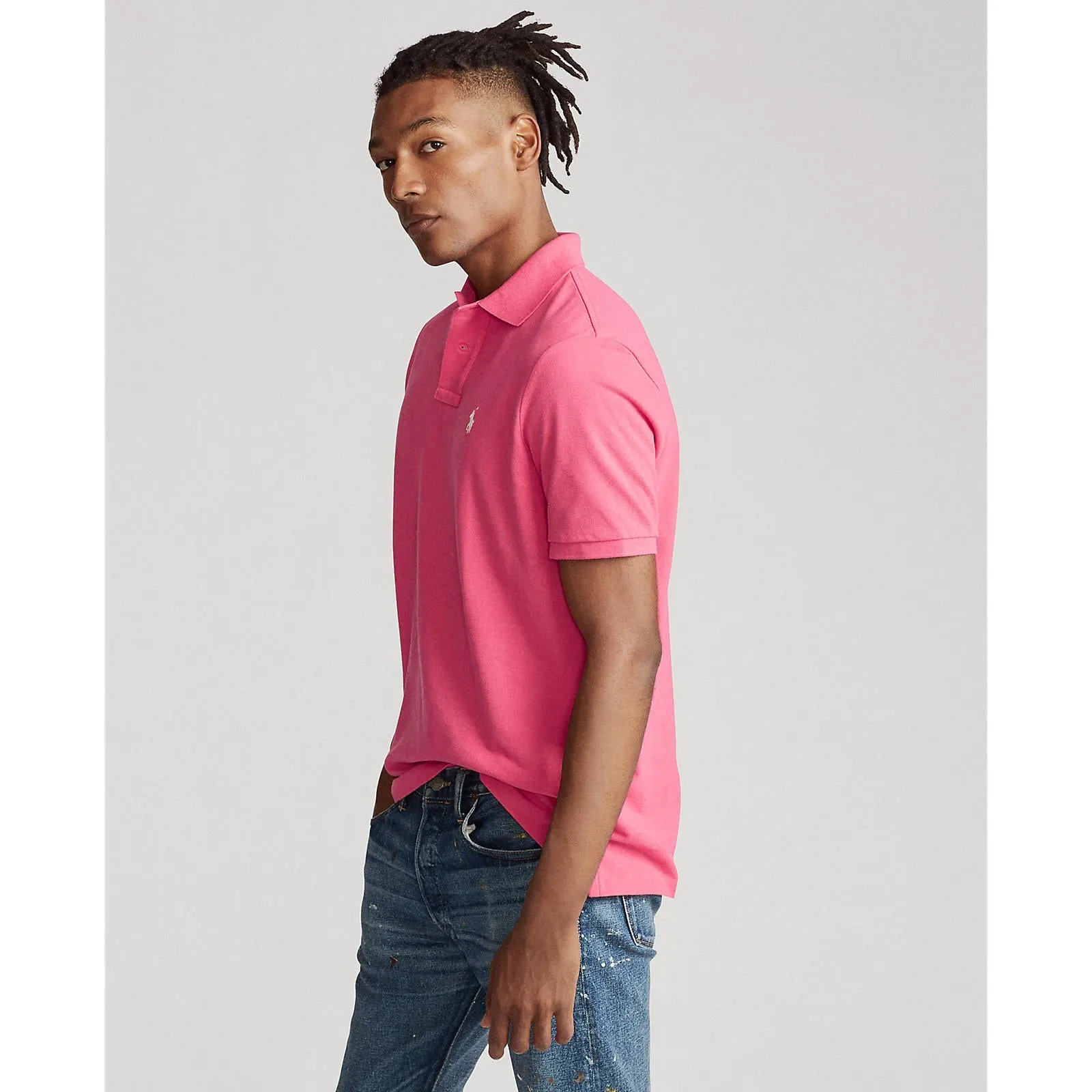 Custom Fit Mesh Polo - Hot Pink