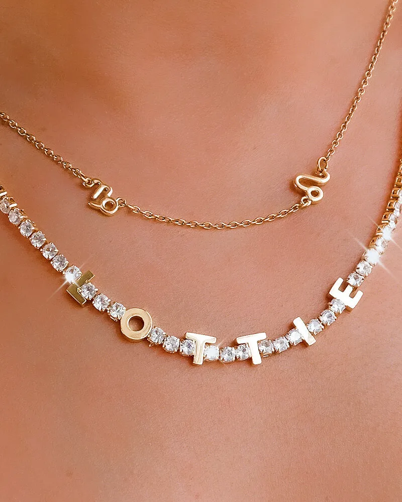 Custom Name Tennis Necklace (Gold)