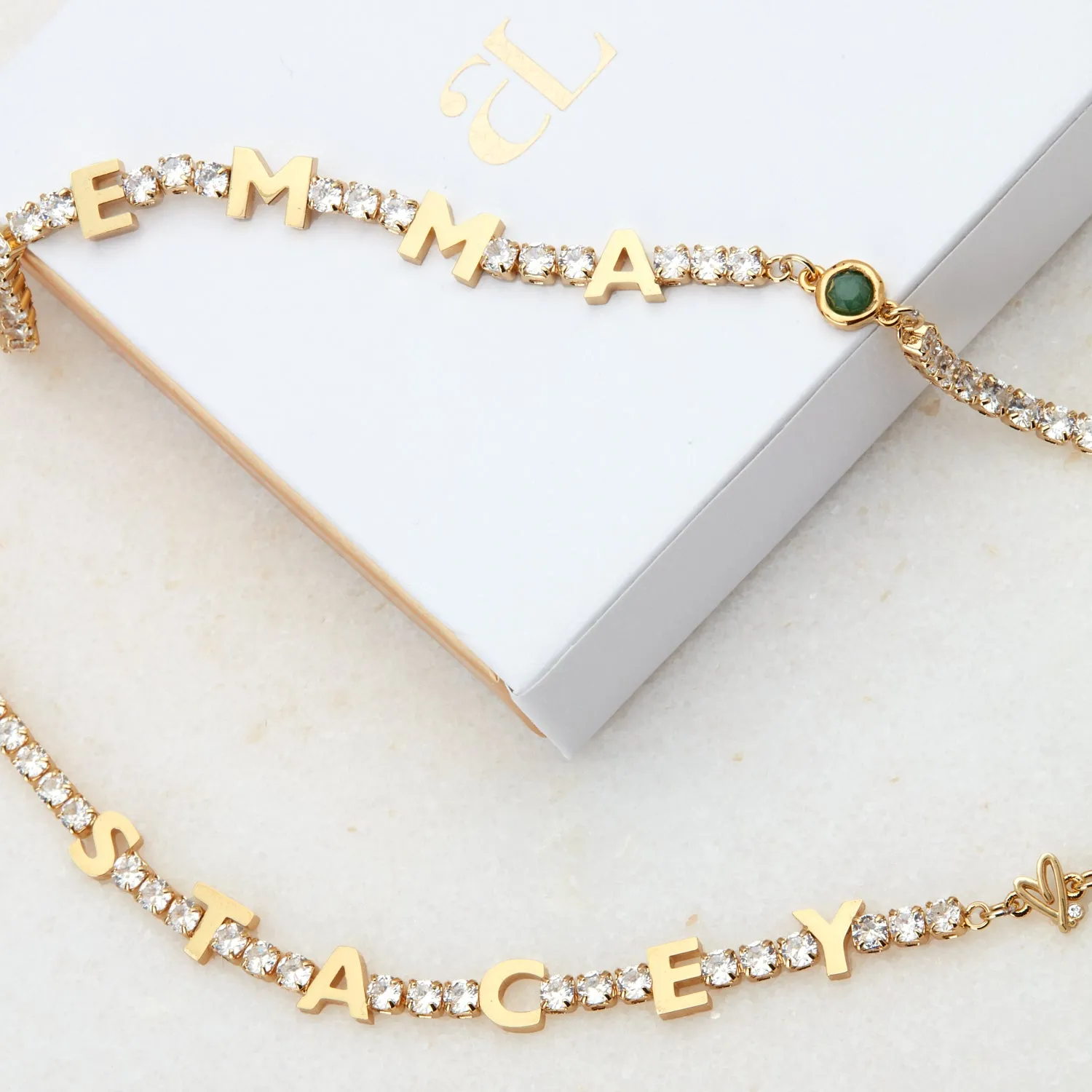 Custom Name Tennis Necklace (Gold)