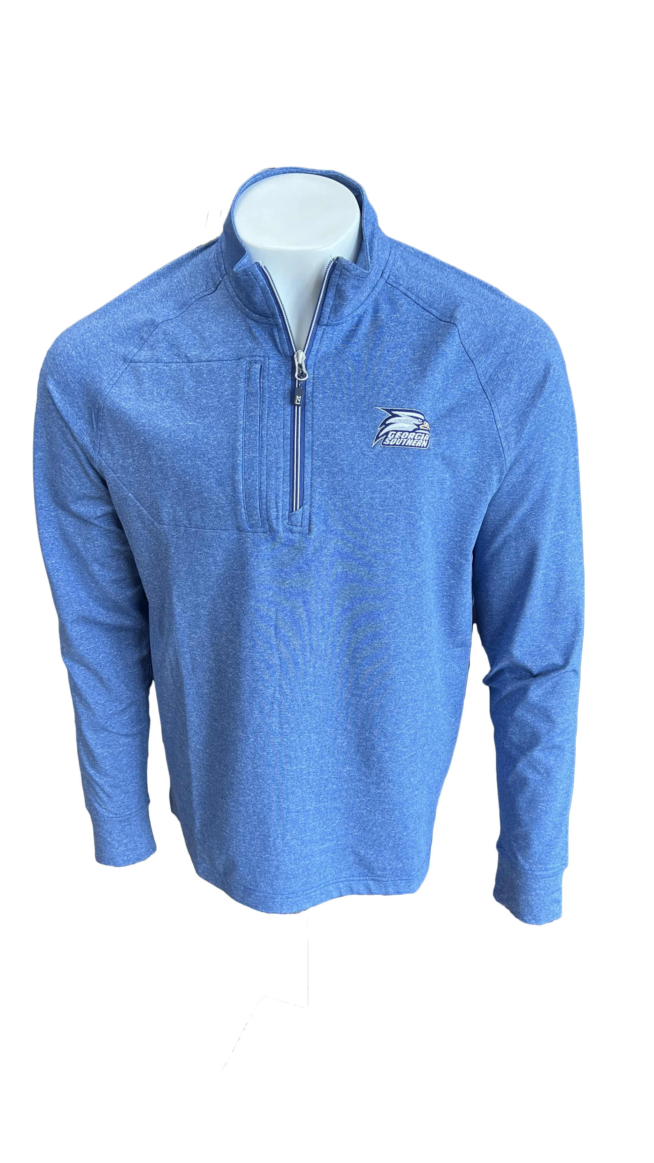 Cutter & Buck GSU Adapt Eco Knit Heather Mens Quarter Zip Pullover