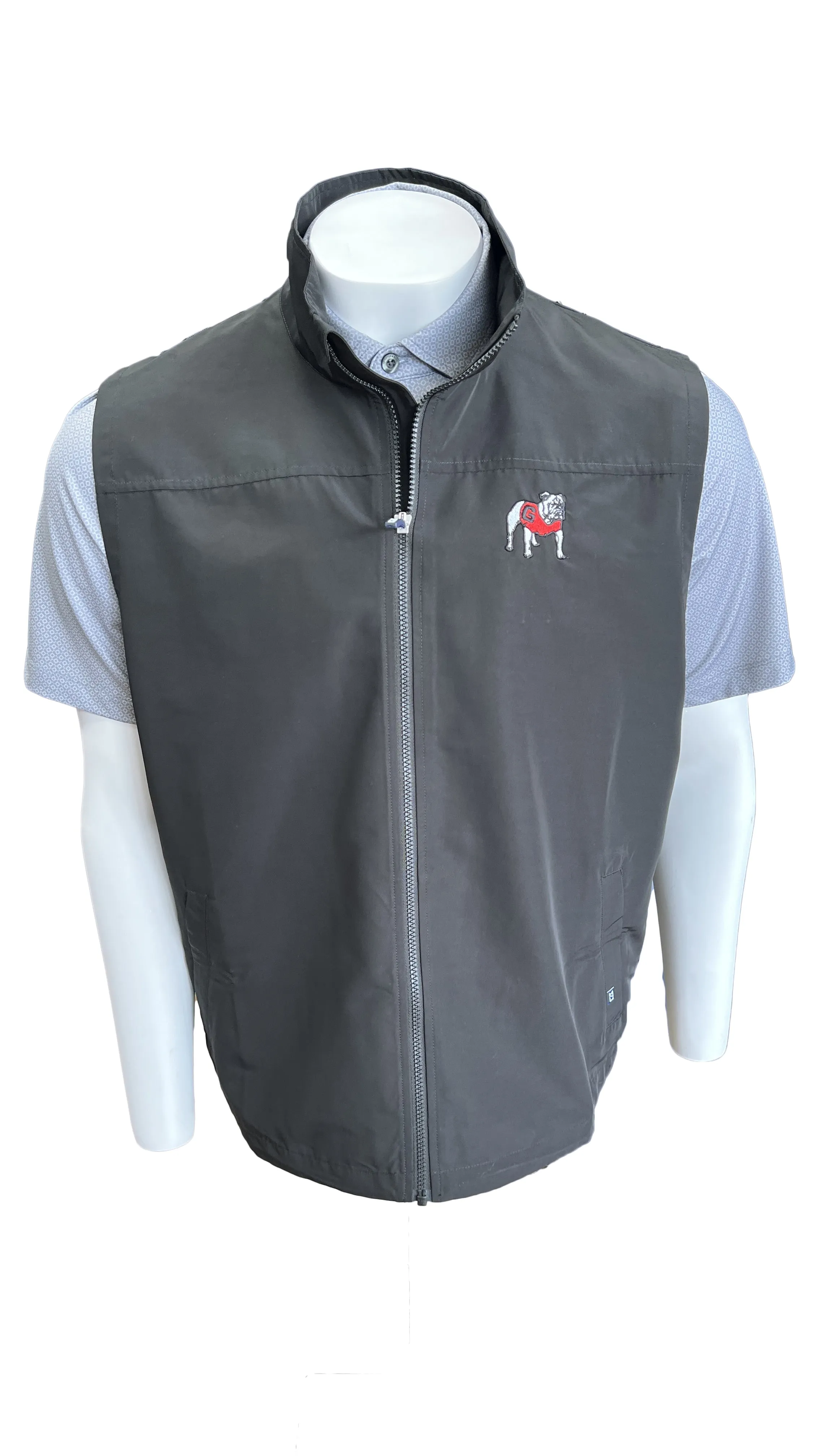 Cutter and Buck Georgia Bulldogs Charter Eco Recycled Mens Full-Zip Vest