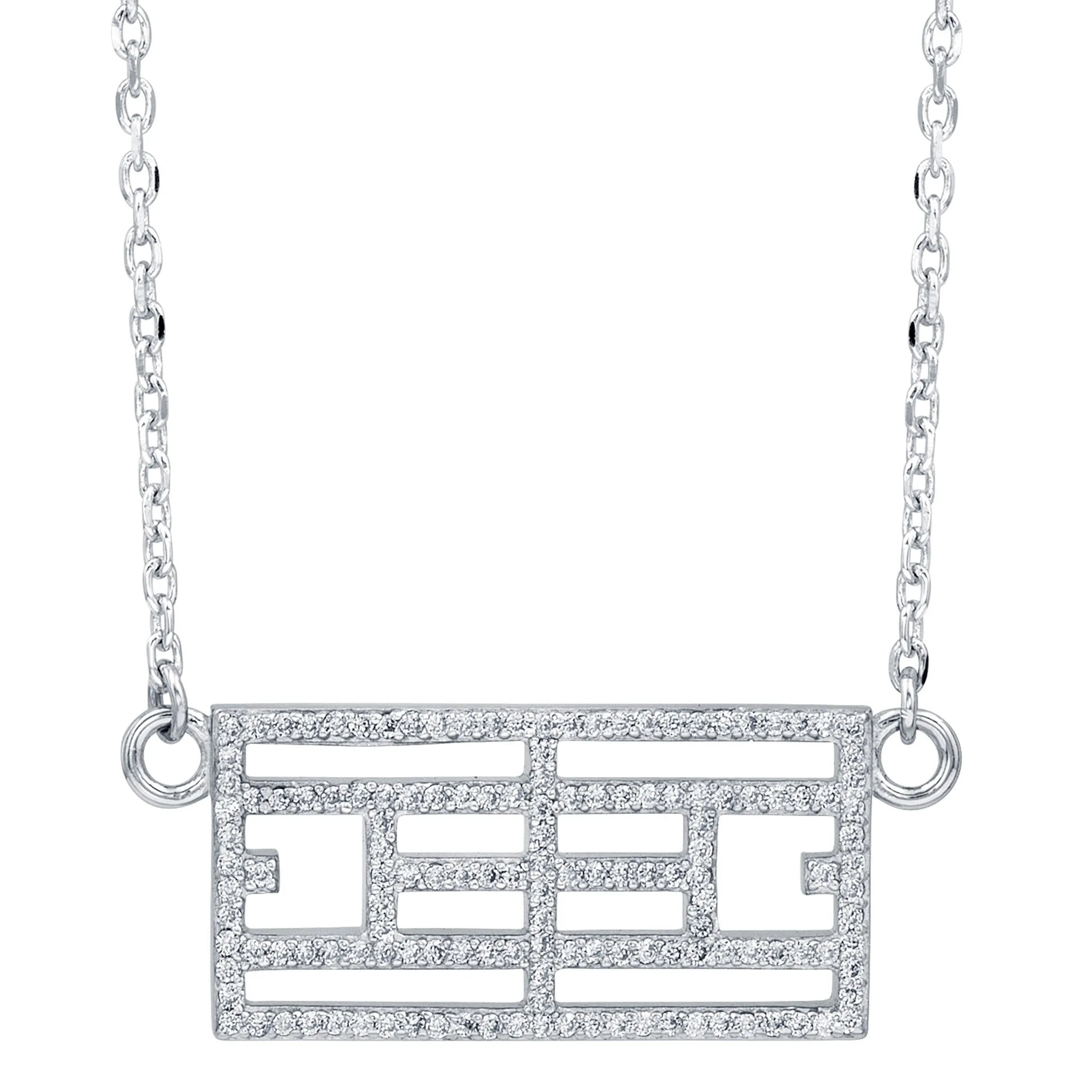 CZ Calling the Lines Tennis Pendant and Necklace