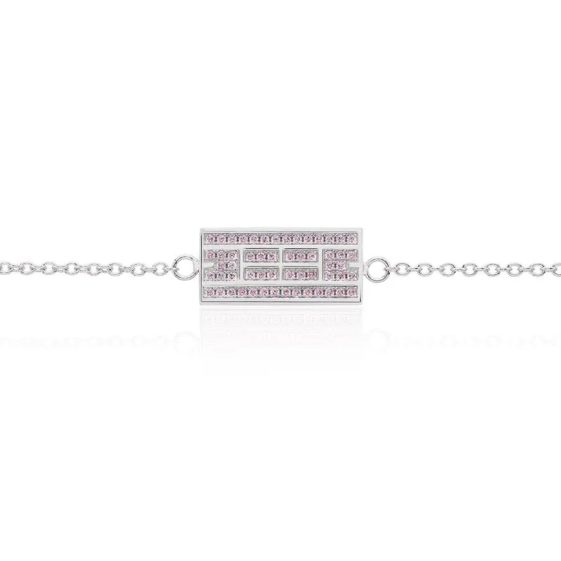 CZ Tennis Court Anklet Small