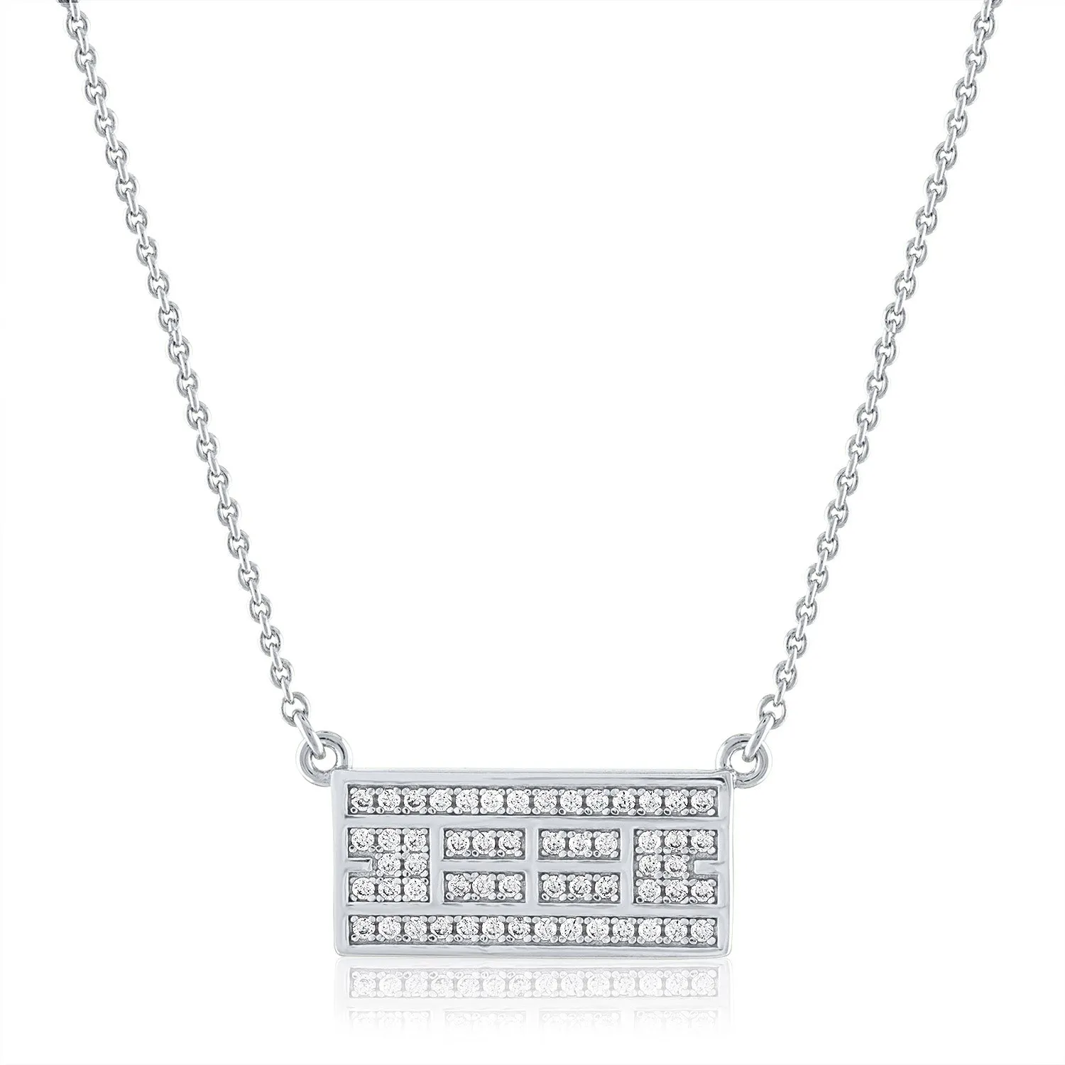 CZ Tennis Court Necklace Small