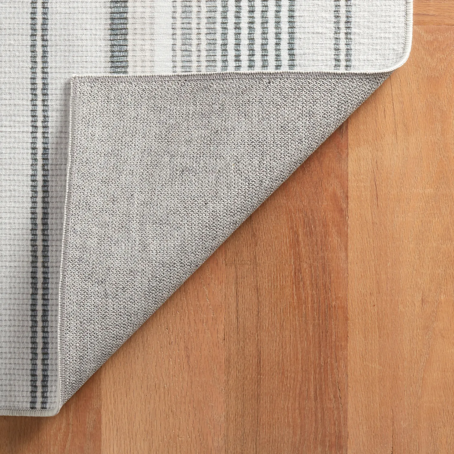 Dash & Albert Gradation Ticking Grey Washable Rug