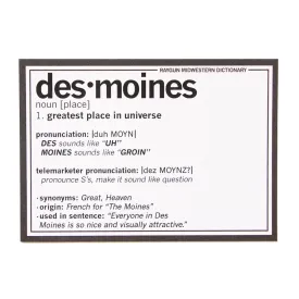 Des Moines Definition Postcard