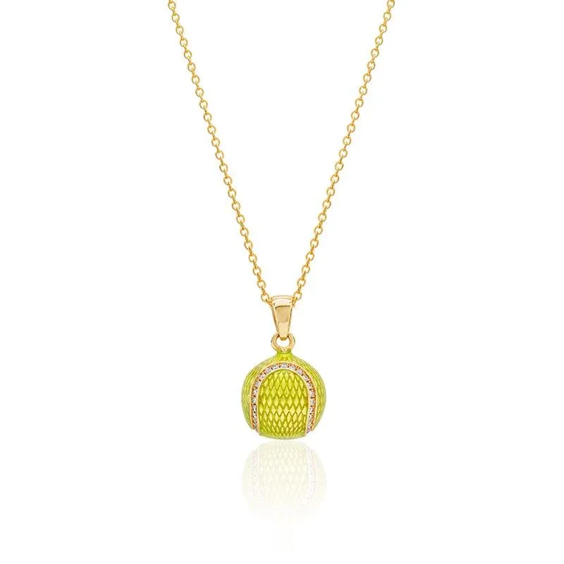 Diamond Enamel Tennis Ball Pendant