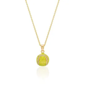 Diamond Enamel Tennis Ball Pendant