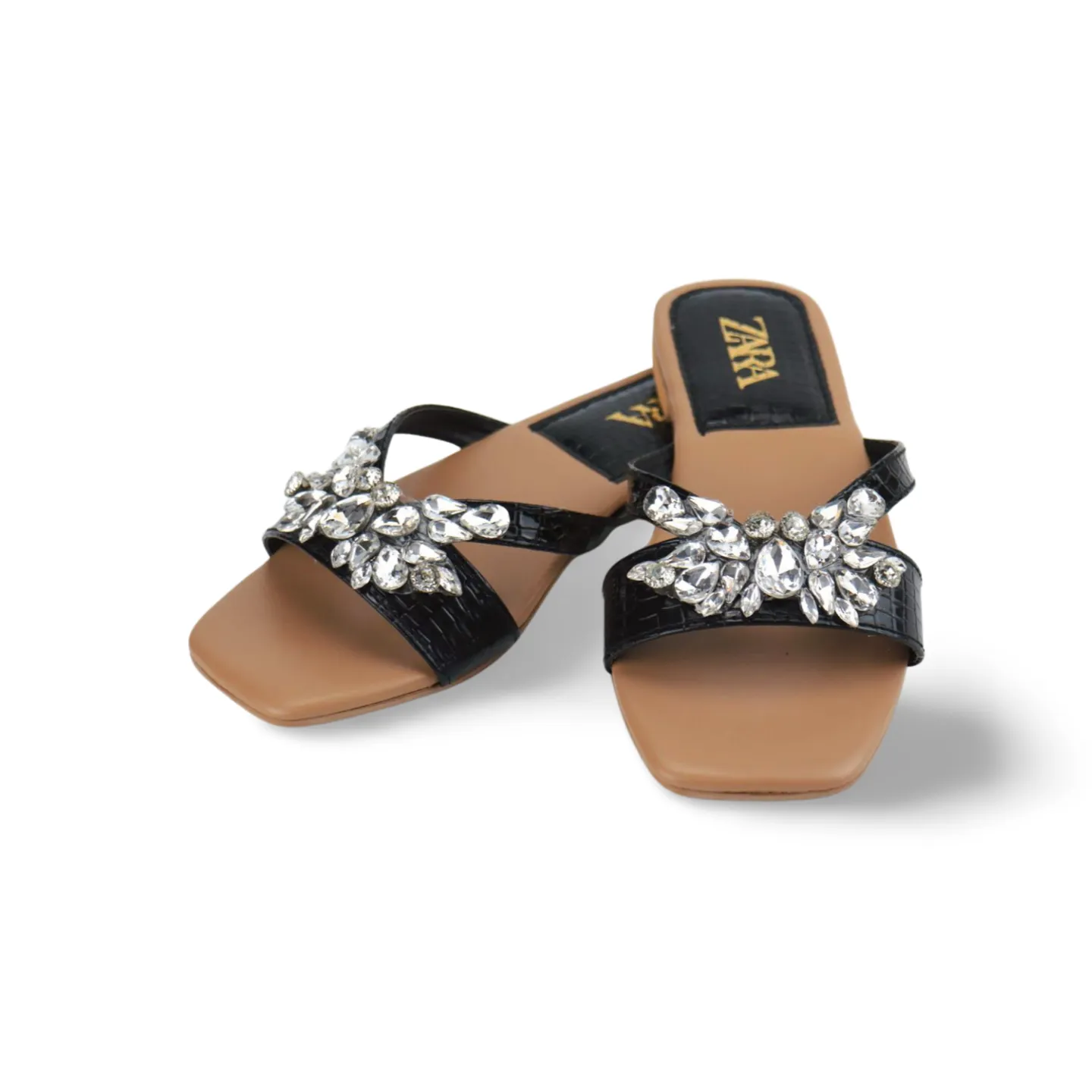 Diamond Strappy Flat Sandals for Ladies -1007